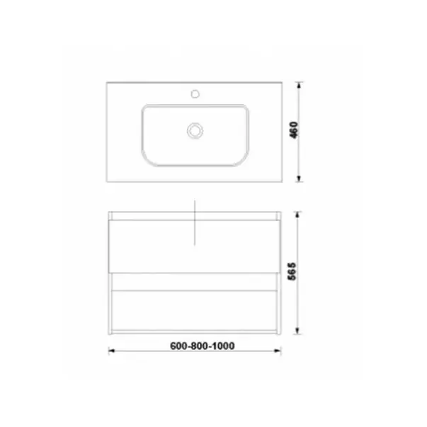 Set dulap baza suspendat Gala Daily gri 1 sertar cu lavoar 60 cm [2]