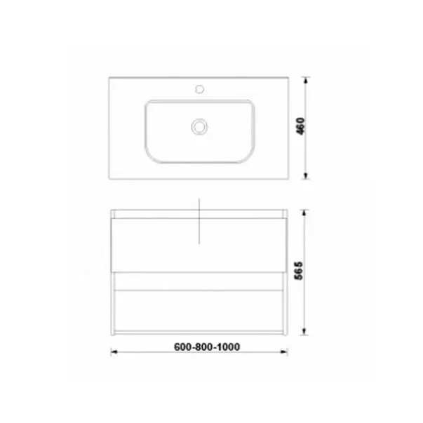 Set dulap baza suspendat Gala Daily gri 1 sertar cu lavoar 80 cm [2]