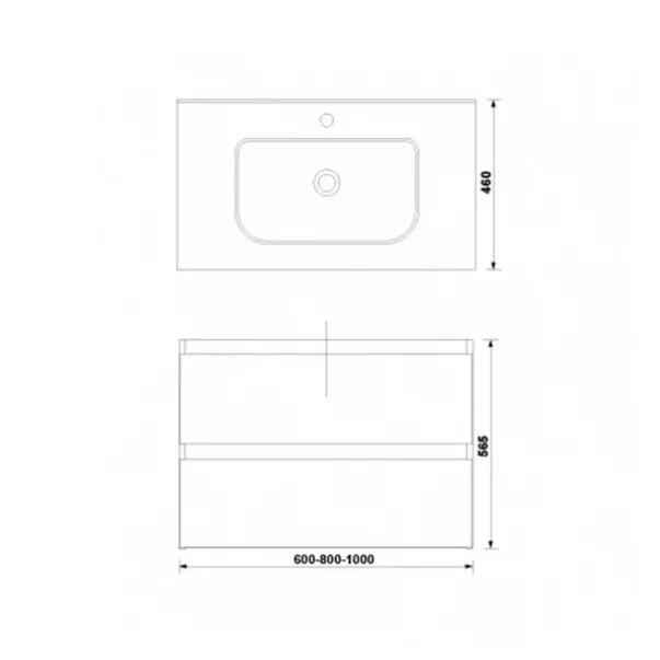 Set dulap baza suspendat Gala Daily gri 2 sertare cu lavoar 60 cm [2]