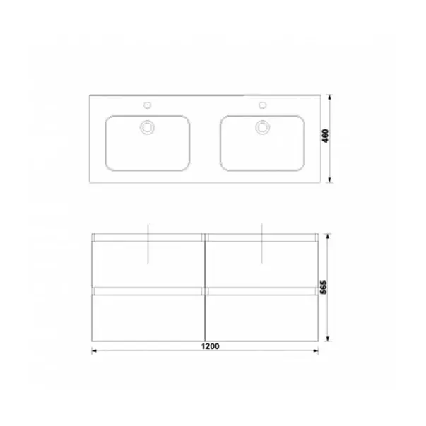 Set dulap baza suspendat Gala Daily gri 4 sertare cu lavoar 120 cm [2]