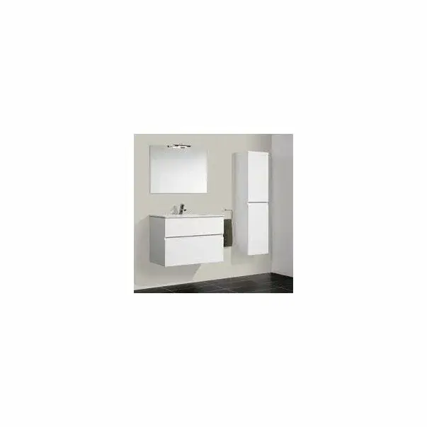 Set dulap baza suspendat Gala Jade alb lucios 2 sertare si lavoar 60 cm [2]