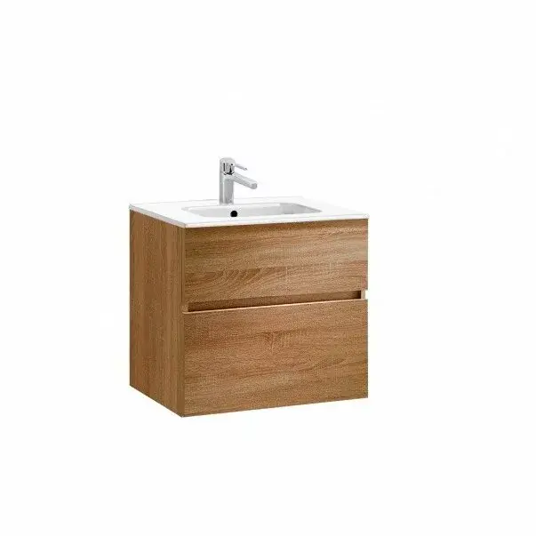 Set dulap baza suspendat Gala Jade stejar 2 sertare si lavoar 60 cm [1]