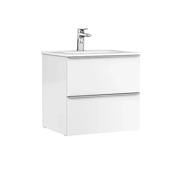 Set dulap baza suspendat Gala Shona alb 2 sertare cu lavoar Klea 60 cm [1]
