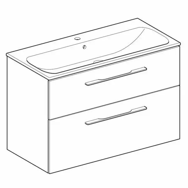 Set dulap suspendat si lavoar Geberit Selnova nuc 2 sertare 100 cm [3]