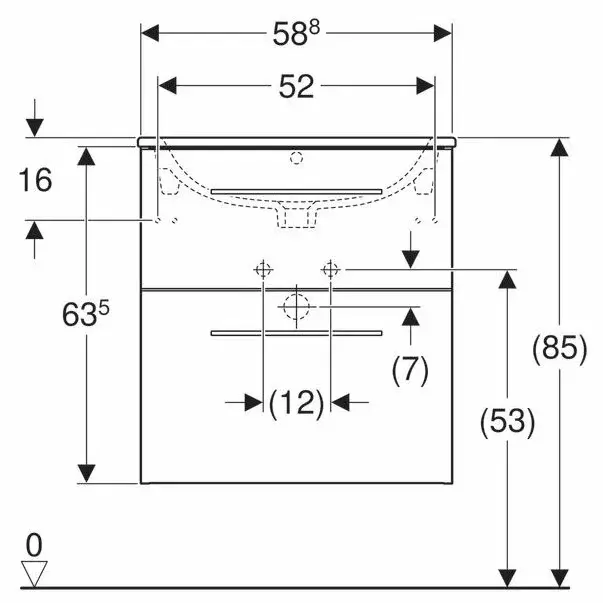 Set dulap suspendat si lavoar Geberit Selnova nuc 2 sertare 60 cm [4]