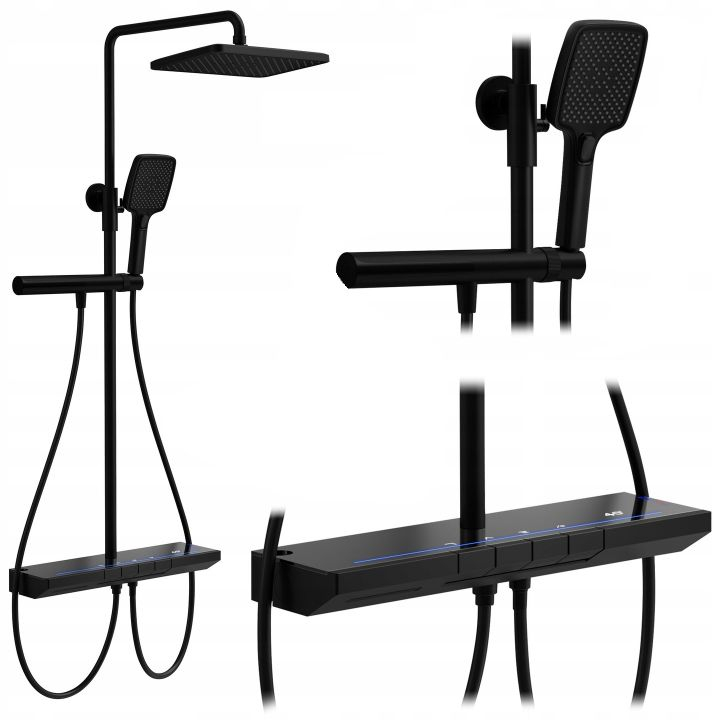 Set dus cu termostat REA Pedro negru [1]