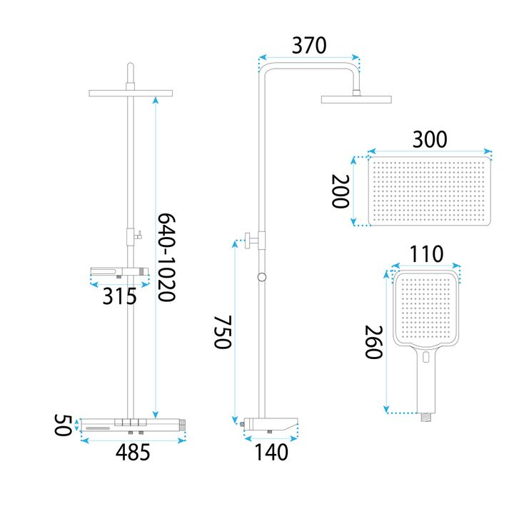 Set dus cu termostat REA Pedro negru [8]