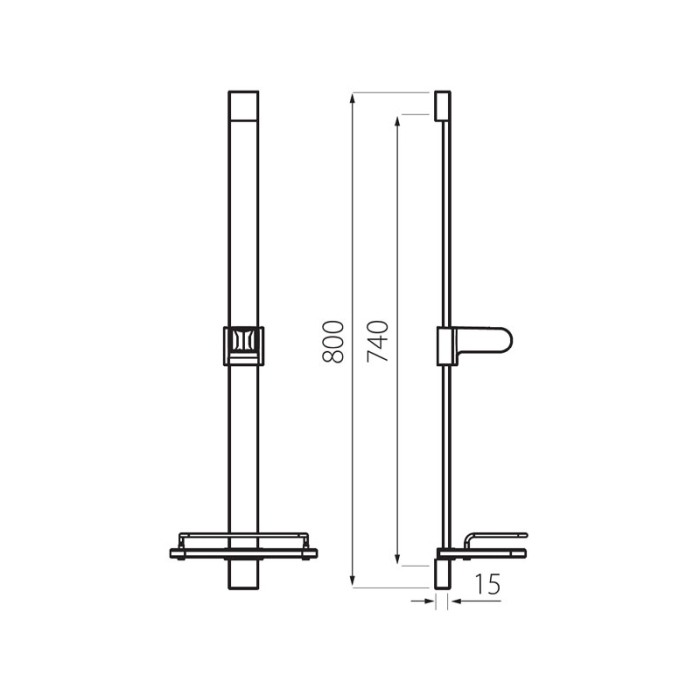 Set dus Ferro, Quadro, cu bara de 80 cm si cap de dus mobil, crom [2]