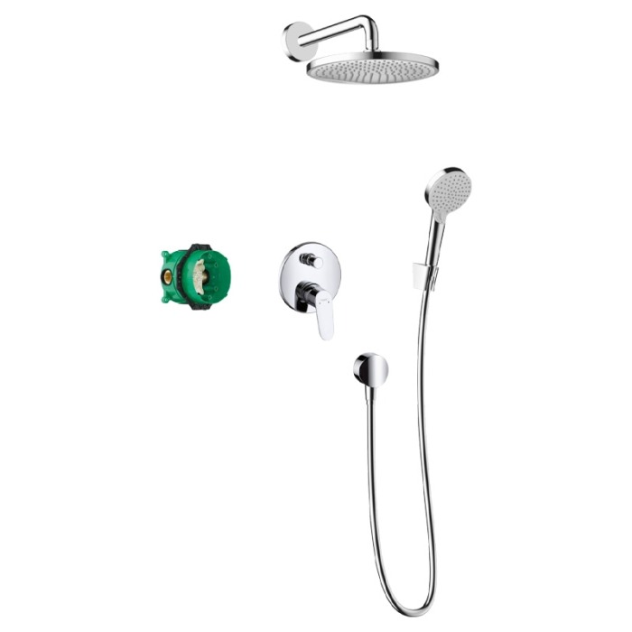 Set dus Hansgrohe, Crometta S, baterie dus incastrata, crom [1]