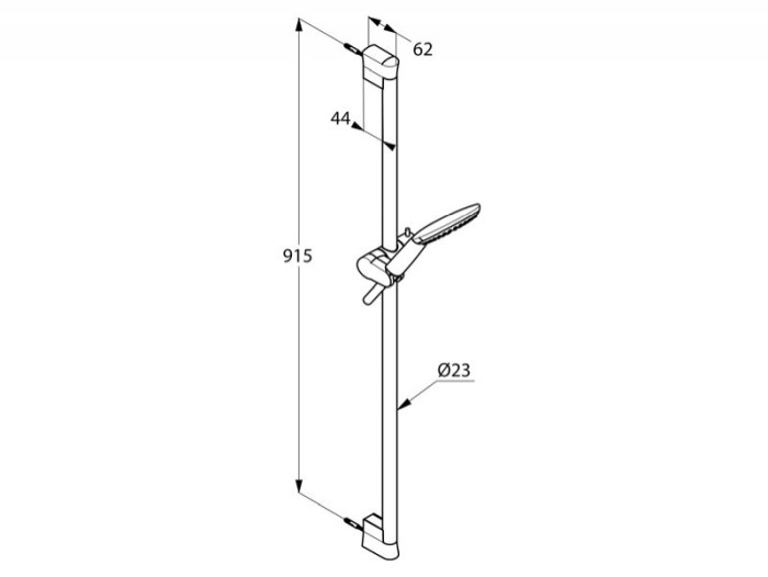 Set dus Kludi, Freshline, 1S, cu bara de 90 cm, crom [2]