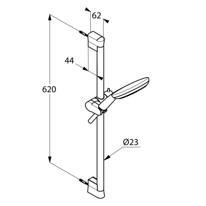 Set dus Kludi, Freshline, 3S, cu bara de 60 cm, crom [2]