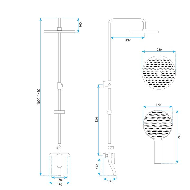 Set dus REA DROP cupru periat [8]