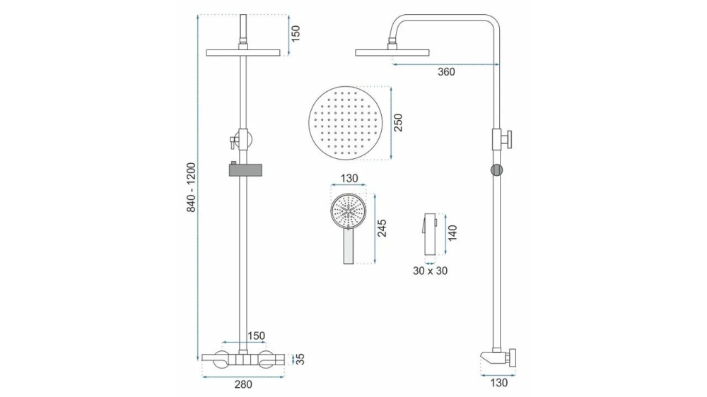 Set dus REA Savio Led crom [9]