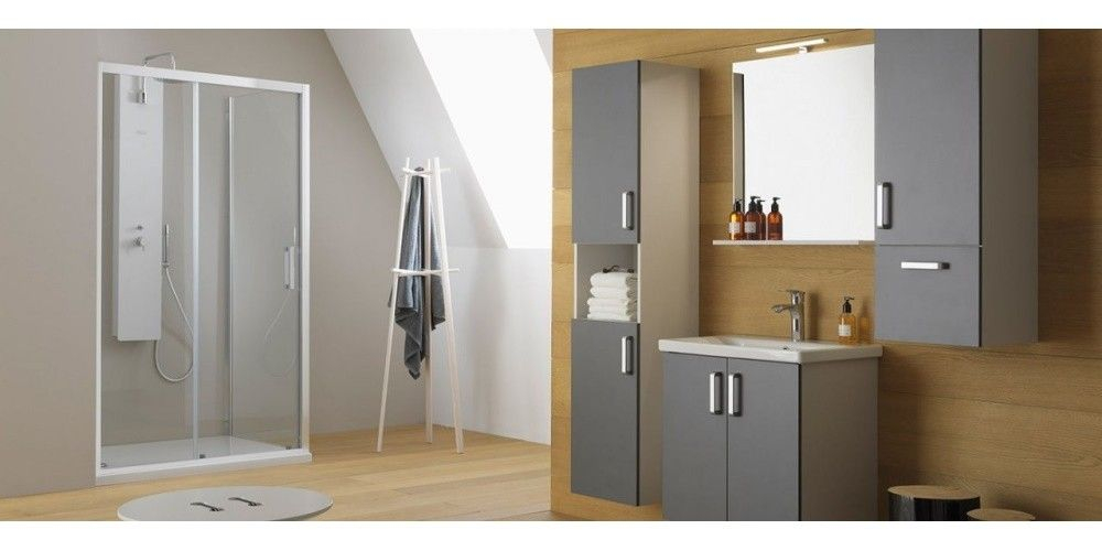 Set mobilier baie (masca cu 2 usi si lavoar) Kolpa San Evelin 80x46xH64 cm, antracit [2]