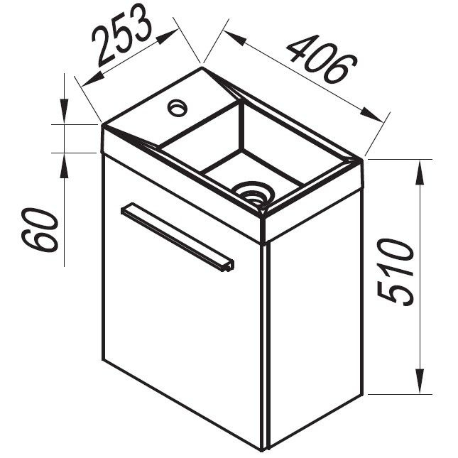 Set mobilier baie (masca si lavoar) Kolpa San Kiki 41x25xH51 cm, alb [3]