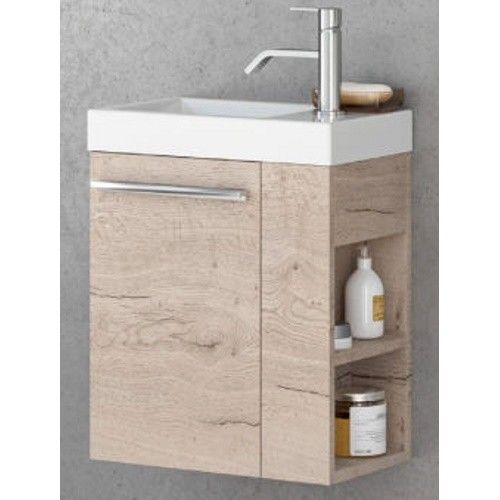 Set mobilier baie (masca si lavoar) Kolpa San Kiki 51x25xH51 cm, deschidere stanga, bej (craftwood) [1]