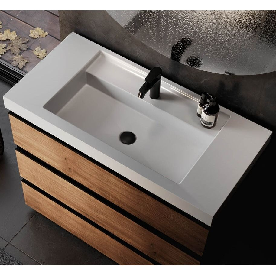 Set mobilier baie (masca stativa cu 3 sertare si lavoar) Kolpa San Harmony 70x48xH90, stejar natur [2]