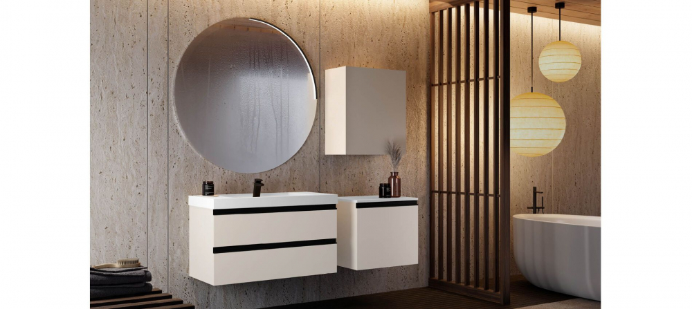Set mobilier baie (masca suspendata cu 2 sertare si lavoar) Kolpa San Harmony 120x48xH61, gri deschis [2]