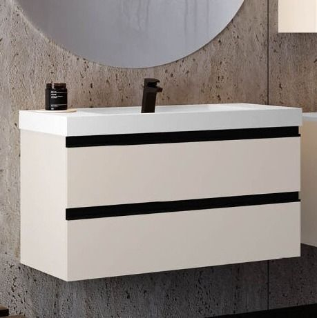 Set mobilier baie (masca suspendata cu 2 sertare si lavoar) Kolpa San Harmony 120x48xH61, gri deschis [1]