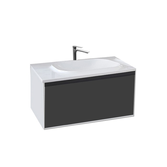 Set mobilier cu lavoar, Kolpasan, Pandora, suspendat, 110 cm, negru [1]