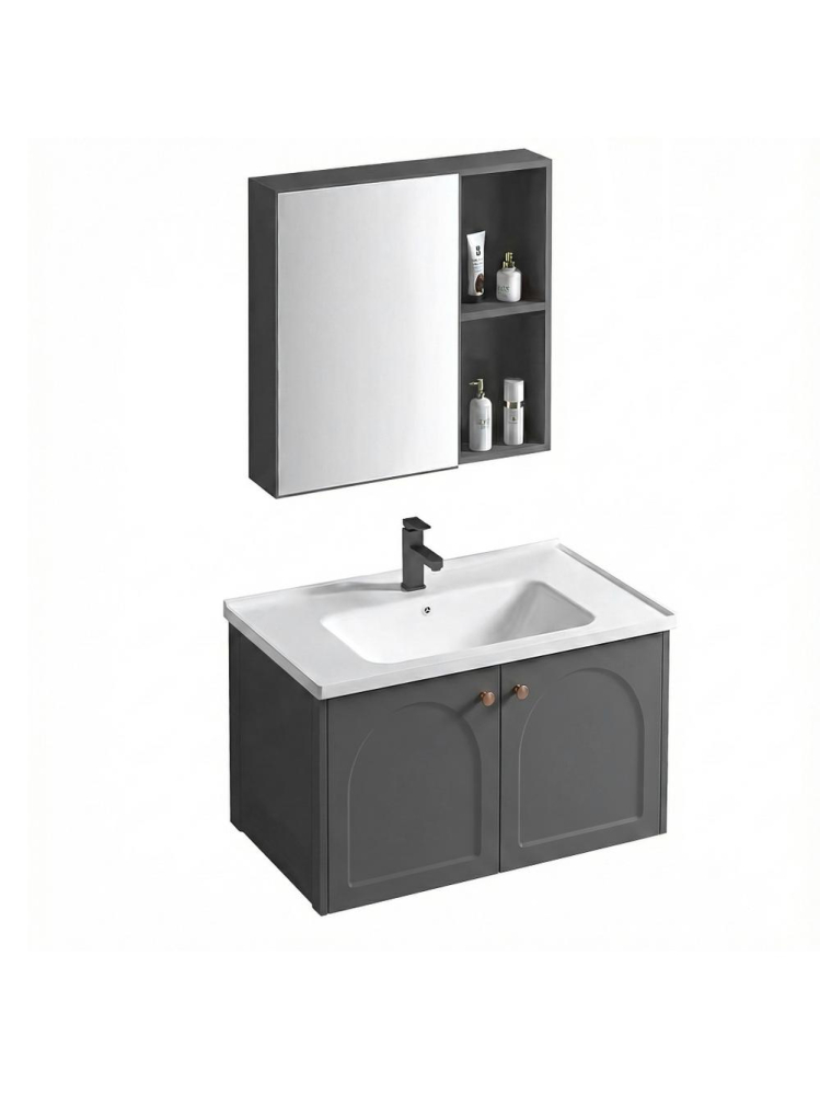 Set mobilier de baie cu lavoar Denver 60cm Grey [5]