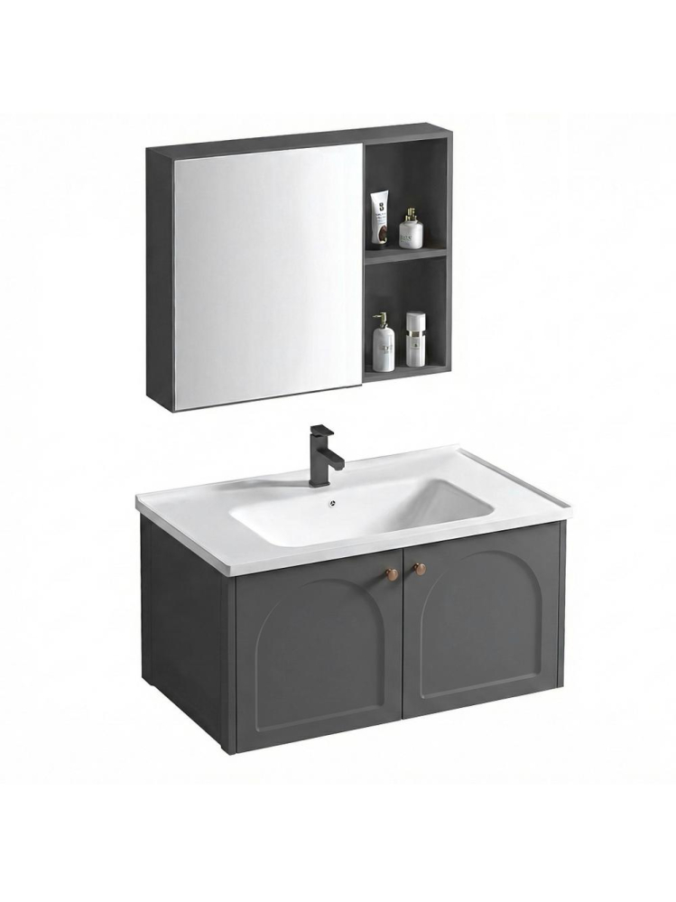 Set mobilier de baie cu lavoar Denver 80cm Grey [2]