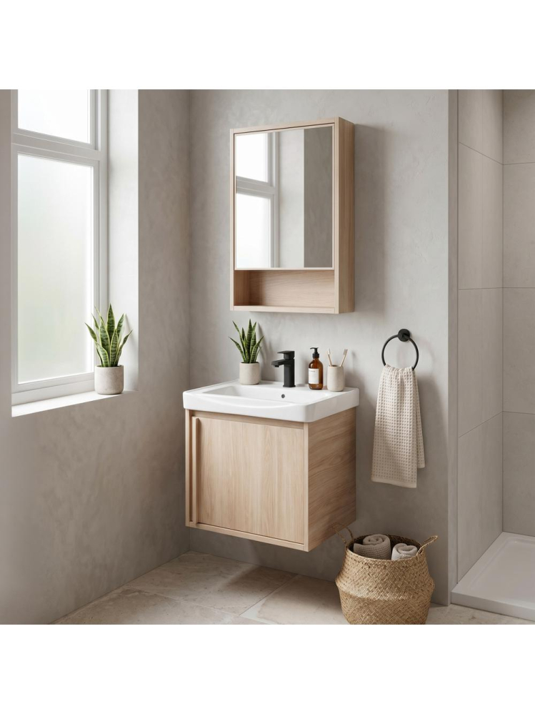 Set mobilier de baie cu lavoar Gama T25023 BXM 50CM maro [5]
