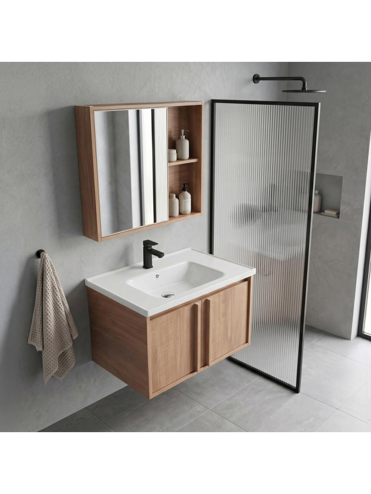 Set mobilier de baie cu lavoar Gama T25023 HHL 60CM maro [4]