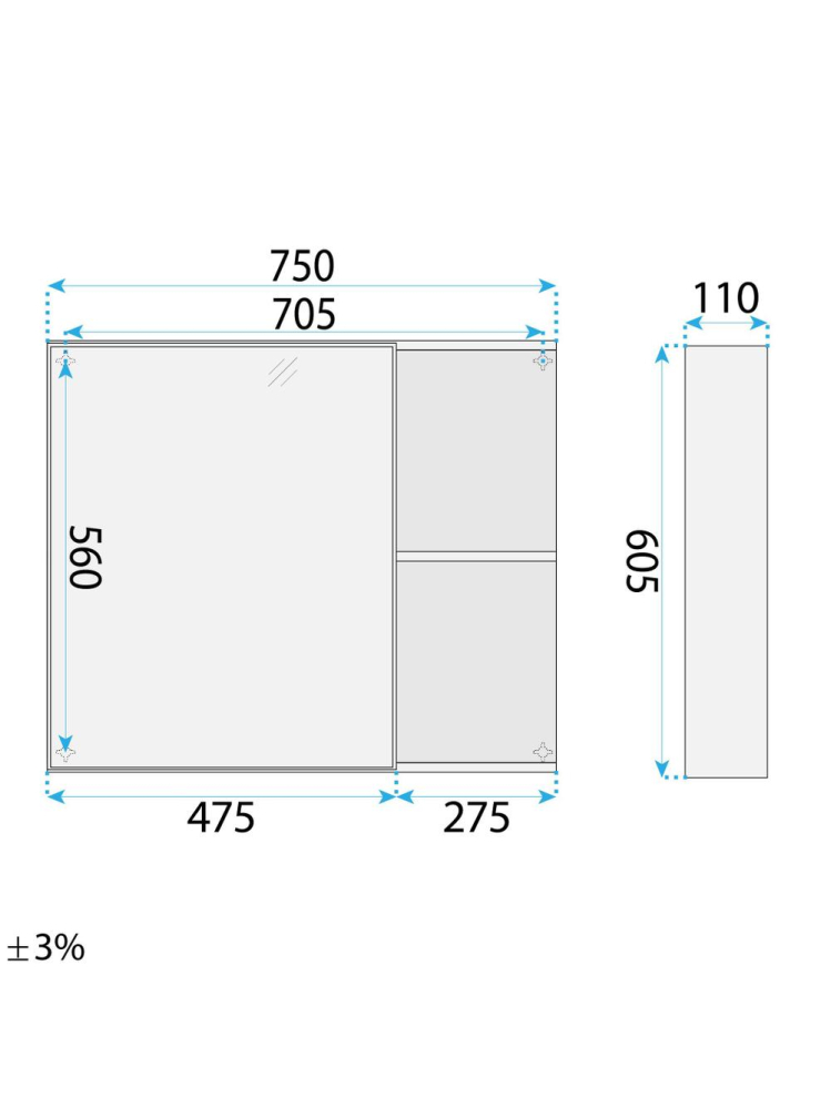 Set mobilier de baie cu lavoar Gama T25023 HHL 80CM maro [10]