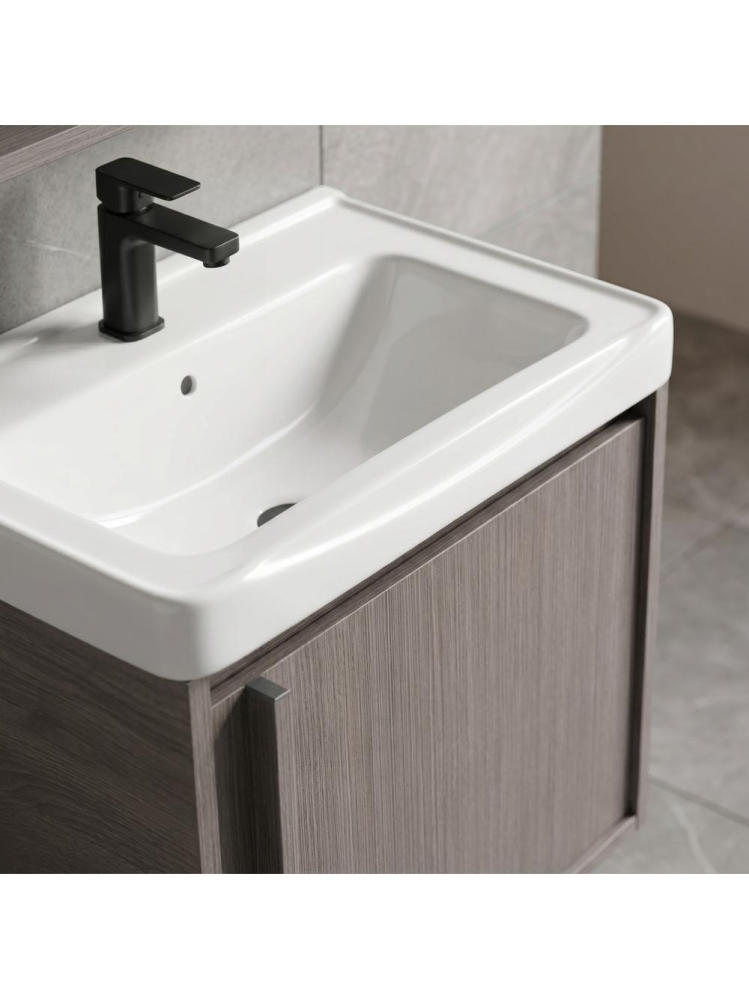 Set mobilier baie suspendat Rea Gama T25023 KJM 50cm maro cu lavoar ceramica [7]