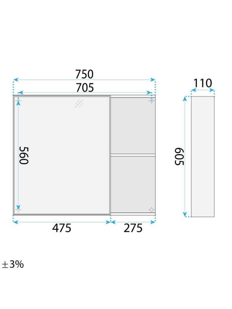 Set mobilier de baie cu lavoar Gama T25023 KJM 80CM maro [10]
