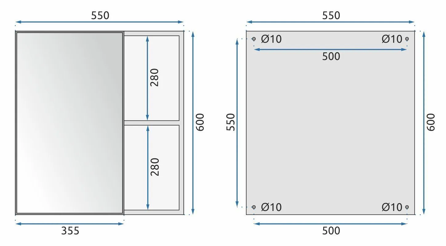 Set mobilier de baie cu lavoar Mario 60 cm Gri [8]