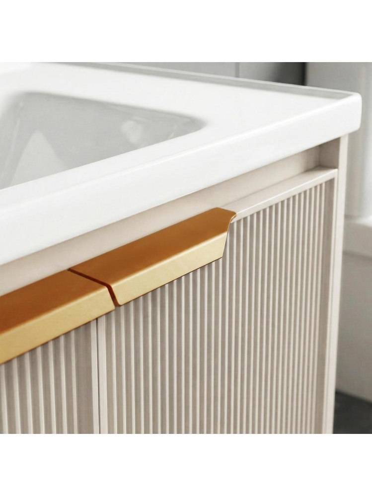 Set mobilier de baie cu lavoar Mario 60cm Bej [5]