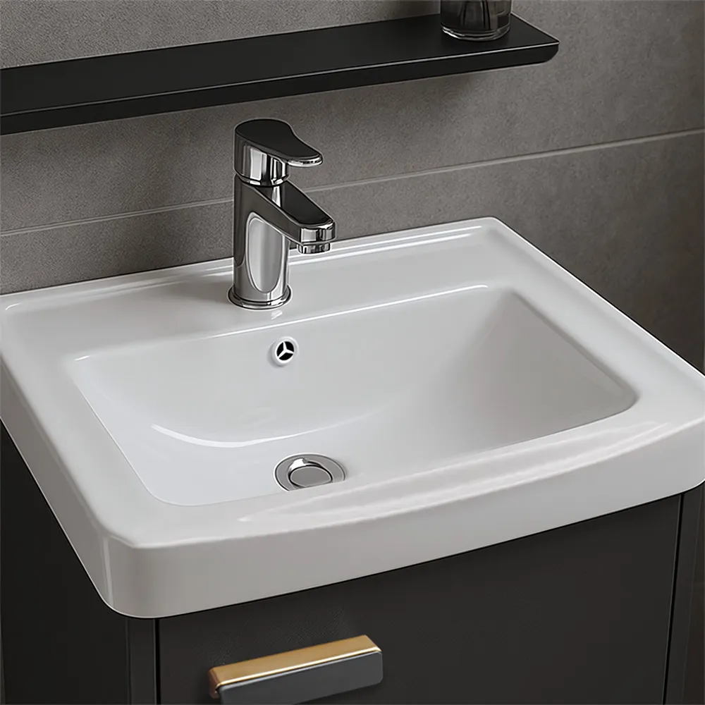 Set mobilier de baie cu lavoar Molly 40cm Gri [4]