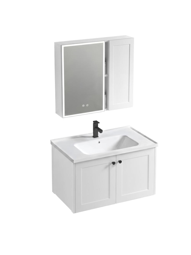 Set mobilier de baie cu lavoar Monti 60cm alb [2]