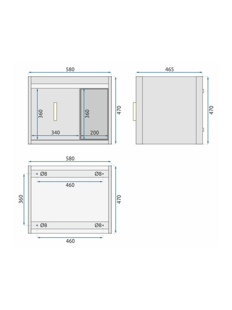 Set mobilier de baie cu lavoar Paris 60cm Bej [7]