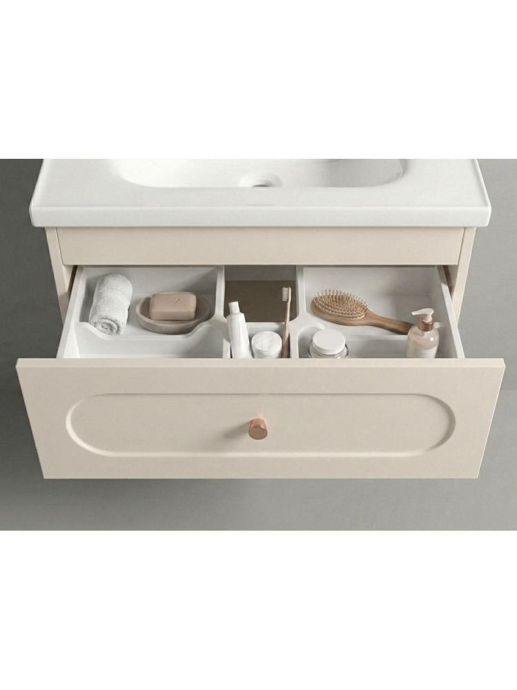 Set mobilier de baie cu lavoar River 60cm Crem [5]