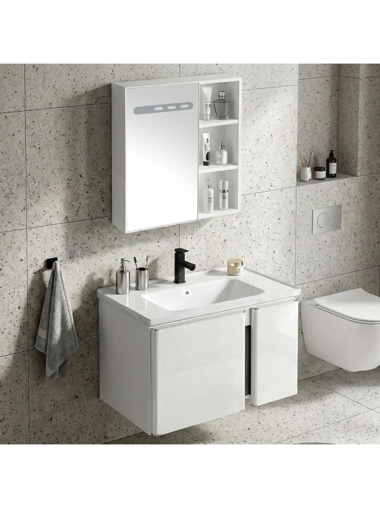 Set mobilier de baie cu lavoar Tula 60cm alb [3]