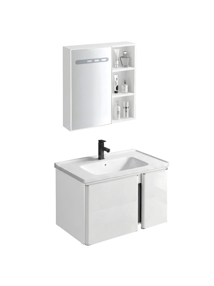 Set mobilier de baie cu lavoar Tula 60cm alb [2]