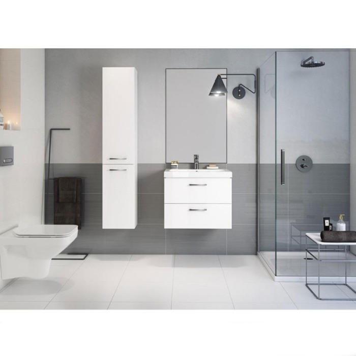 Set mobilier suspendat si lavoar Cersanit, Lara, 80 x 45 cm, alb [4]