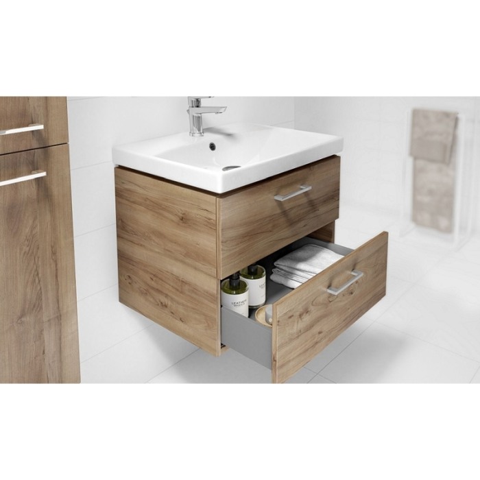 Set mobilier suspendat si lavoar Cersanit, Lara, 80 x 45 cm, nuc [6]
