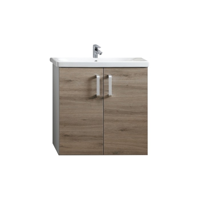 Set mobilier suspendat si lavoar Kolpasan, Evelin, 65 cm, stejar gri [1]