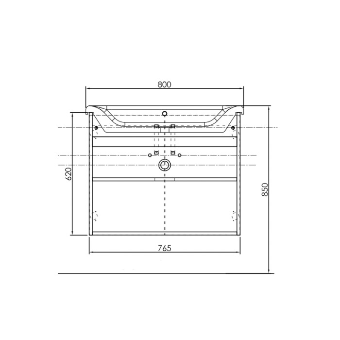Set mobilier suspendat si lavoar Kolpasan, Evelin, 80 cm, stejar gri [3]