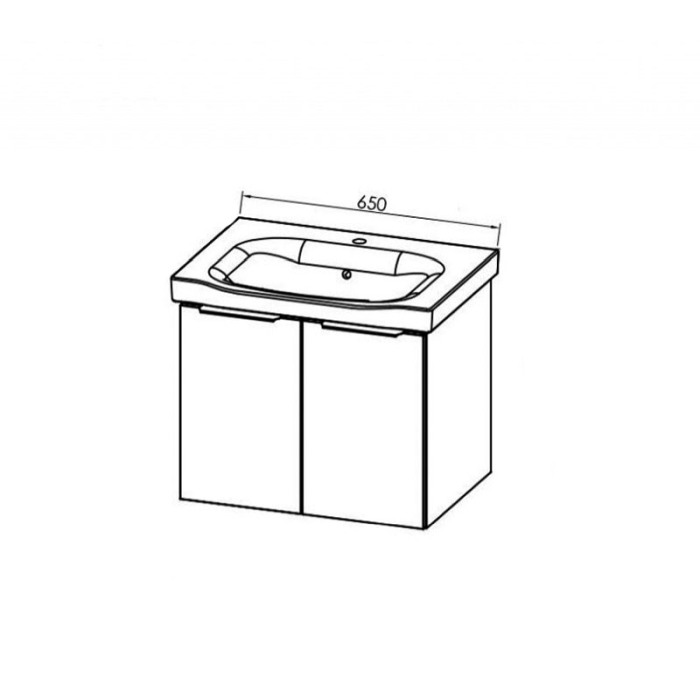 Set mobilier suspendat si lavoar Kolpasan, Lana, 65 cm, gri deschis [2]