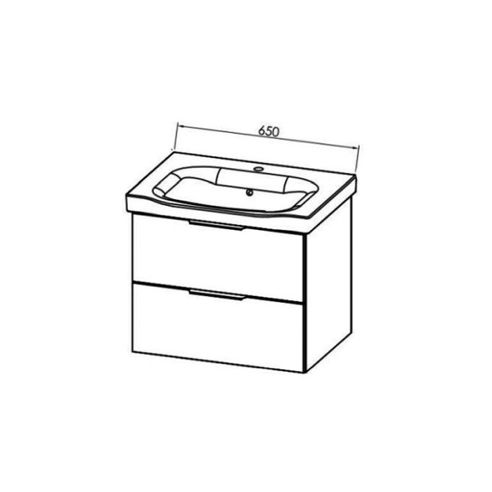 Set mobilier suspendat si lavoar Kolpasan, Lana, 65 cm, gri deschis [2]