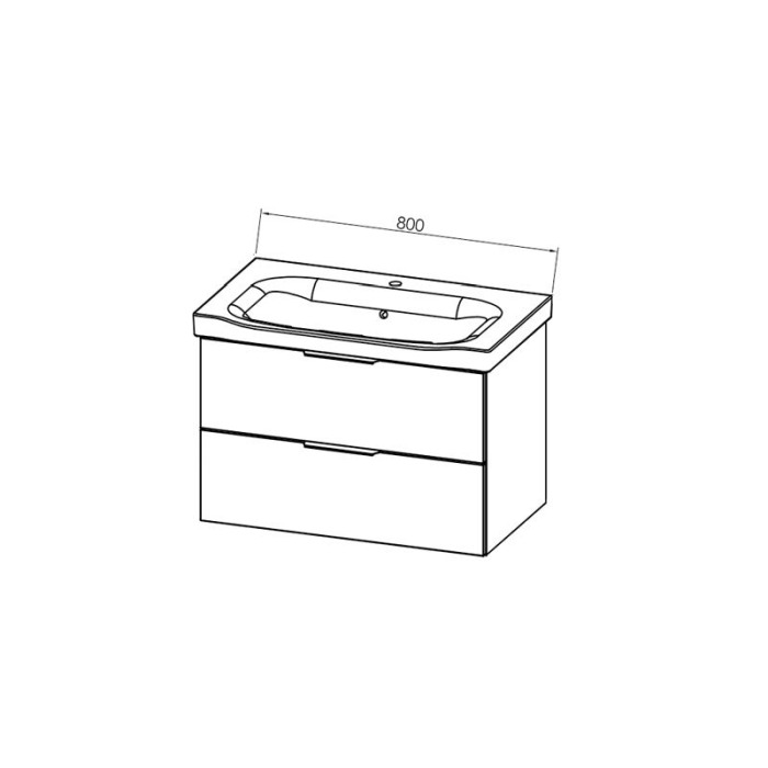Set mobilier suspendat si lavoar Kolpasan, Lana, 80 cm, gri deschis [2]