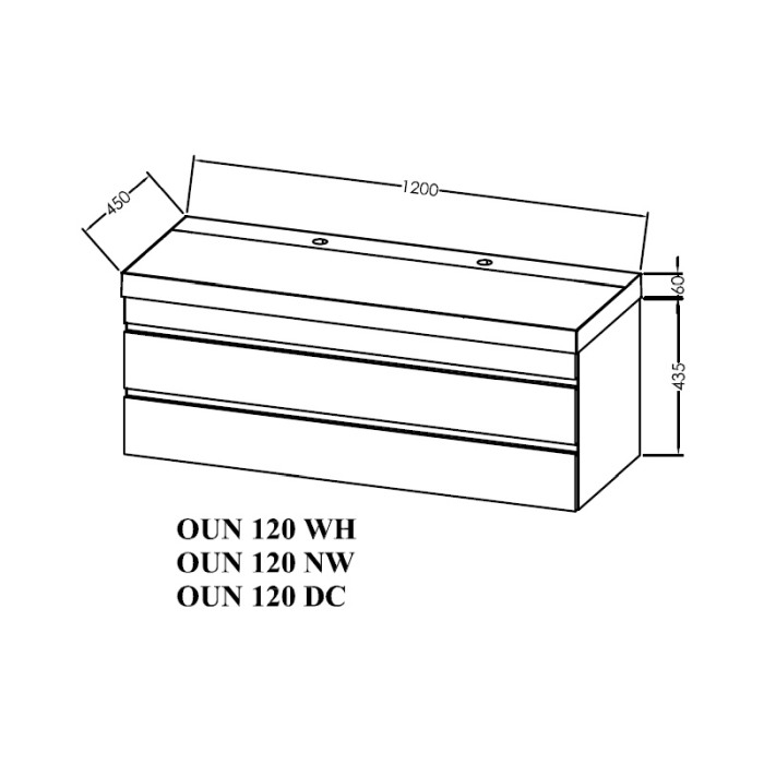 Set mobilier suspendat si lavoar, Kolpasan, Naomi, 120 cm, alb [2]