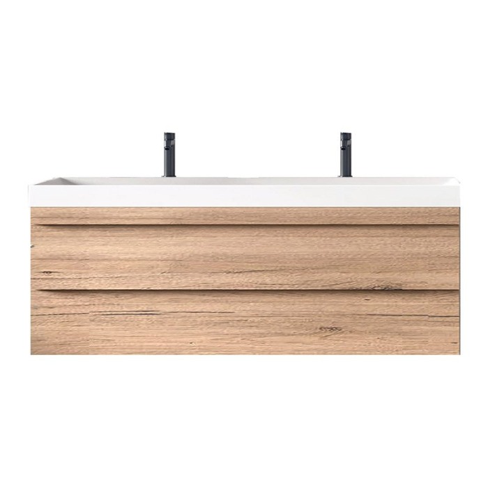 Set mobilier suspendat si lavoar, Kolpasan, Naomi, 120 cm, natural wood [1]
