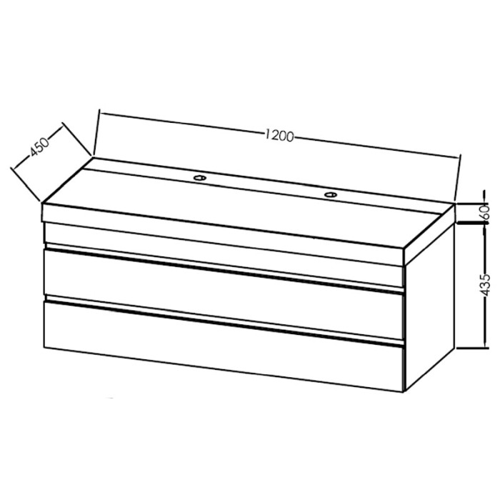 Set mobilier suspendat si lavoar, Kolpasan, Naomi, 120 cm, natural wood [2]