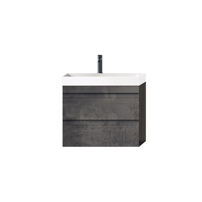 Set mobilier suspendat si lavoar, KolpaSan, Naomi, 50 cm, dark concrete [1]